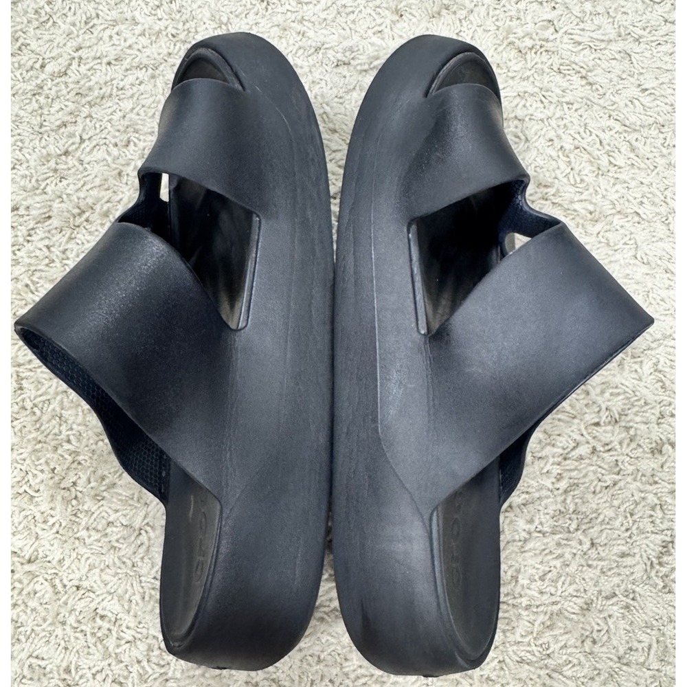 Crocs Womens Getaway Chunky Platform Sandal Flip Flop Size 10 Black Comfort Y2K - Picture 8 of 10